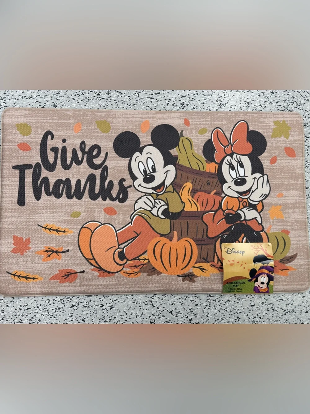 Disney Fall Mickey & Minnie 'Give Thanks' kitchen anti fatigue mat